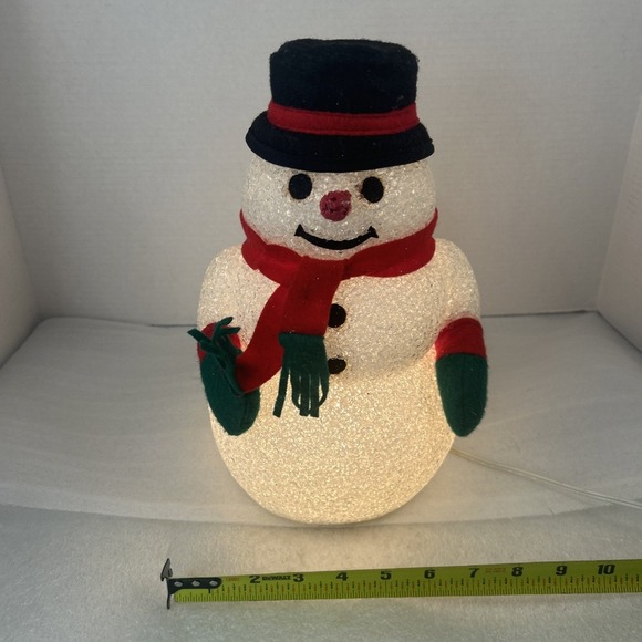 Light Up Snowman Melted Plastic Popcorn‎ Christmas Holiday Decoration - Picture 8 of 9